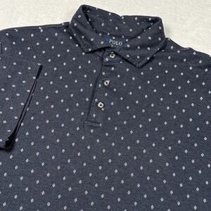 Polo Ralph Lauren Polo Shirt Mens Medium Blue Diamond Classic Fit Short Sleeve